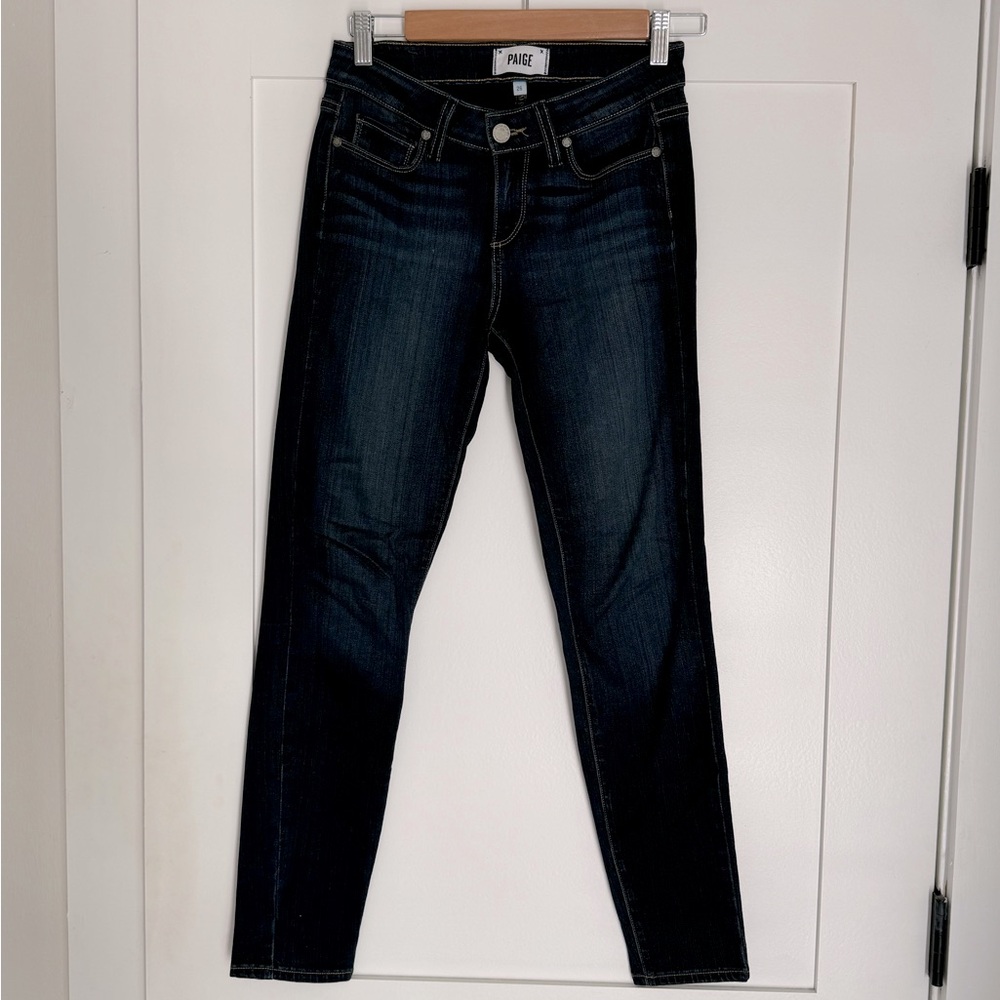 EXCELLENT condition Paige low rise dark denim skinny jeans